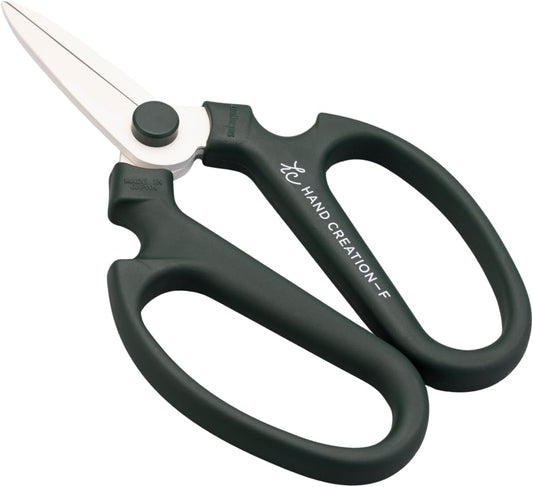 Japanese Floral Scissors – SAKAGEN Hand Creation Flower Shears for Floral Design, Ikebana & Gardening, Made in Japan, Large Size Model F-180 (Moss Green)