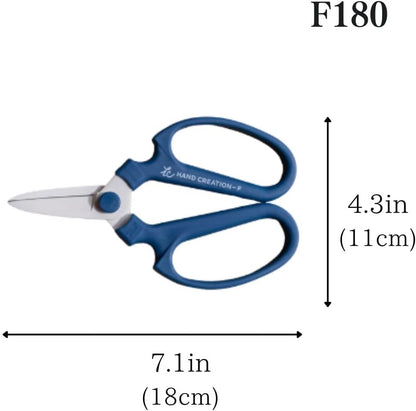 Japanese Floral Scissors – SAKAGEN Hand Creation Flower Shears for Floral Design, Ikebana & Gardening, Made in Japan, Large Size Model F-180 (Moss Green)