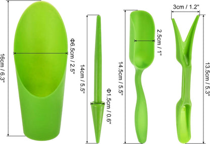 Garden Shovel Hand Tools Transplanting Succulent Cultivation Digging Scoops Kits, Green