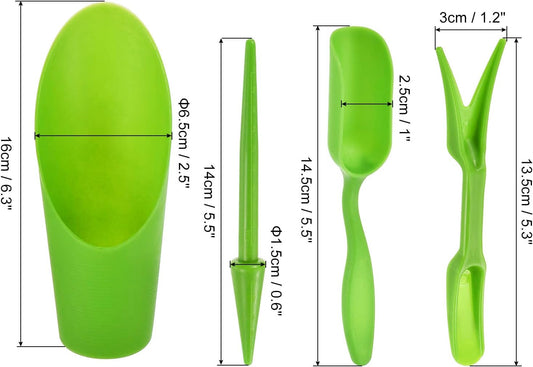 Garden Shovel Hand Tools Transplanting Succulent Cultivation Digging Scoops Kits, Green