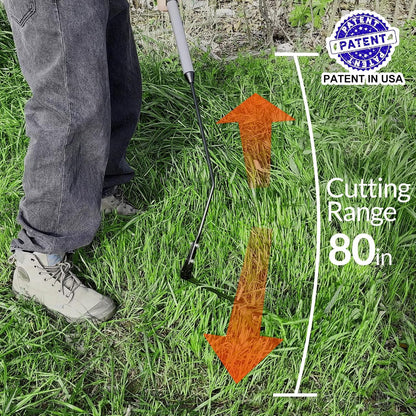39in Serrated Steel Scythe, Grass Whip for Tall Grass & Weeds