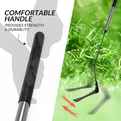 39in Serrated Steel Scythe, Grass Whip for Tall Grass & Weeds