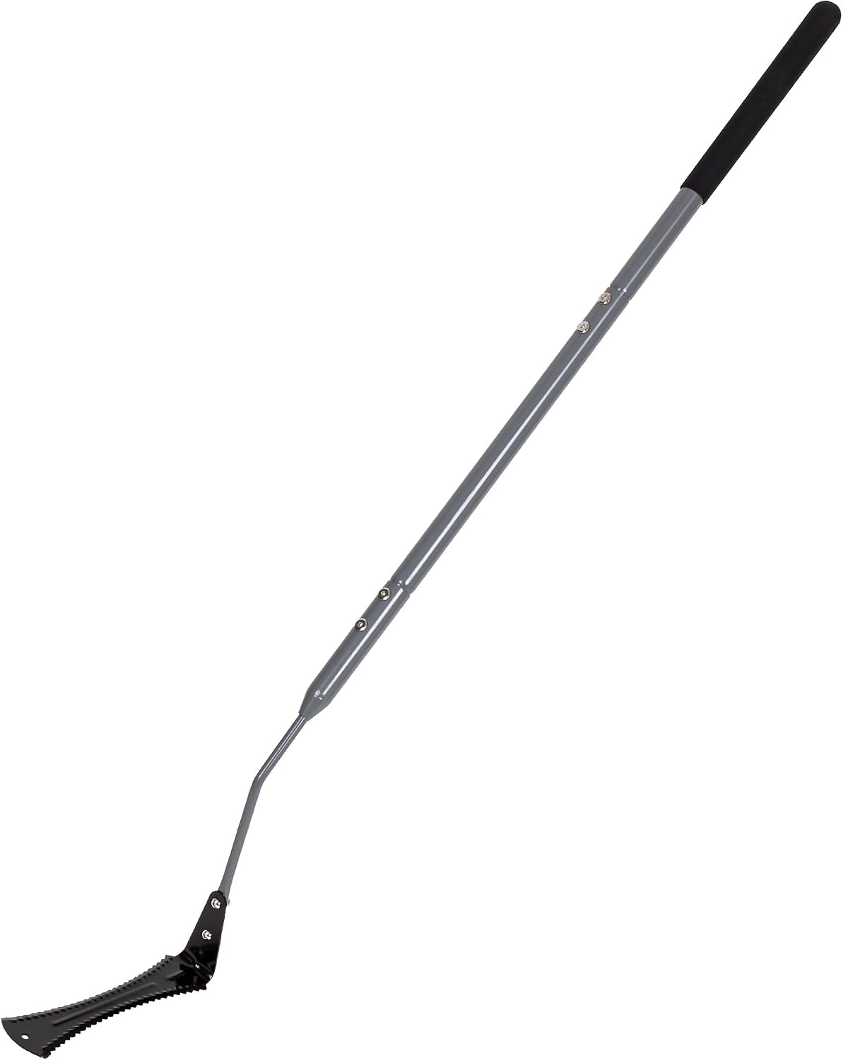 39in Serrated Steel Scythe, Grass Whip for Tall Grass & Weeds