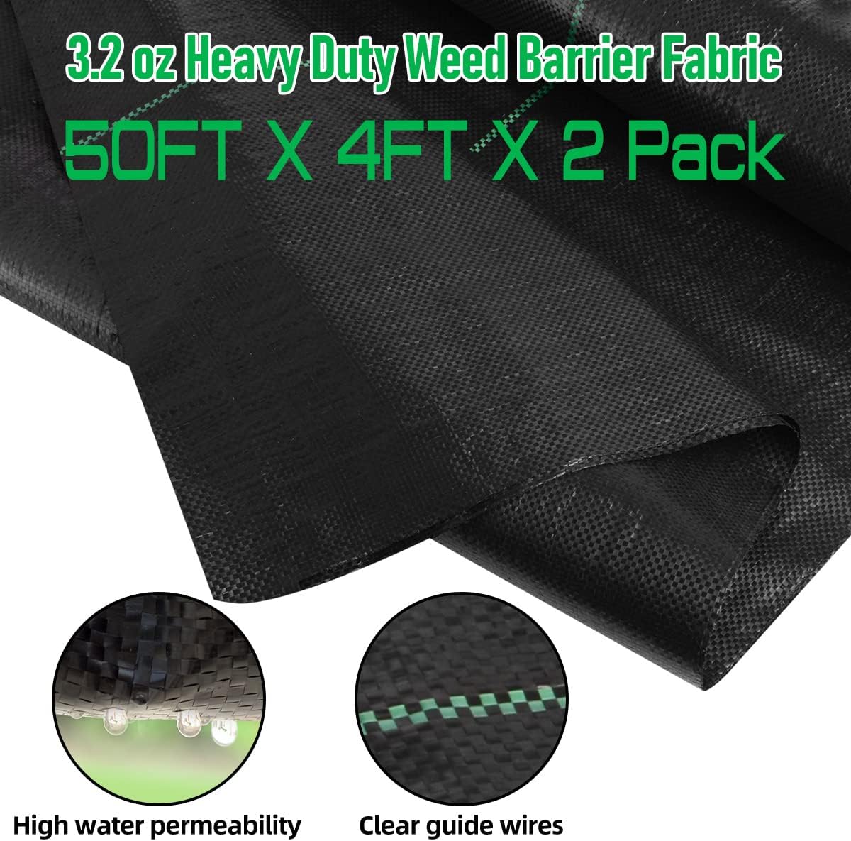 3FT x 50FT Weed Barrier Landscape Fabric Heavy Duty