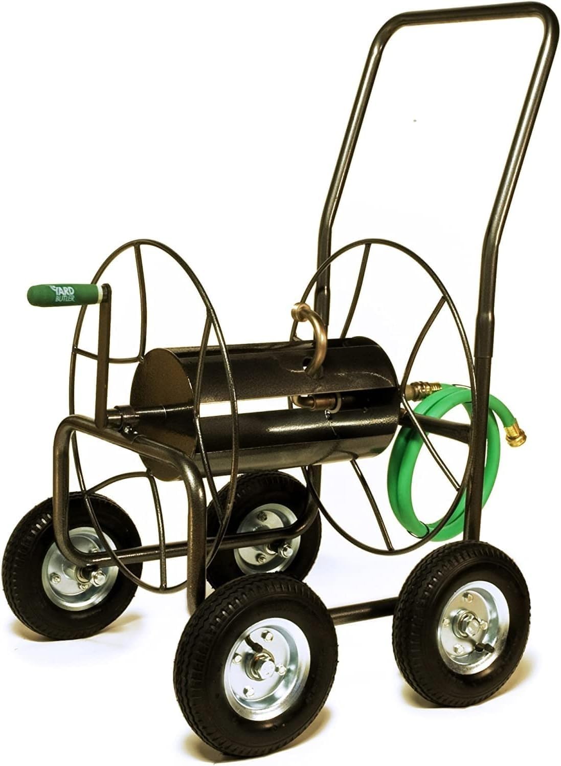 IHTC-1 Compact Garden Hose Truck, 100 ft - Backyard Hose Reel Cart for Convenient Storage - Lawn Care Essential - Tangle & Kink-Free - Rust-Resistant - Leakproof - Easy to Use