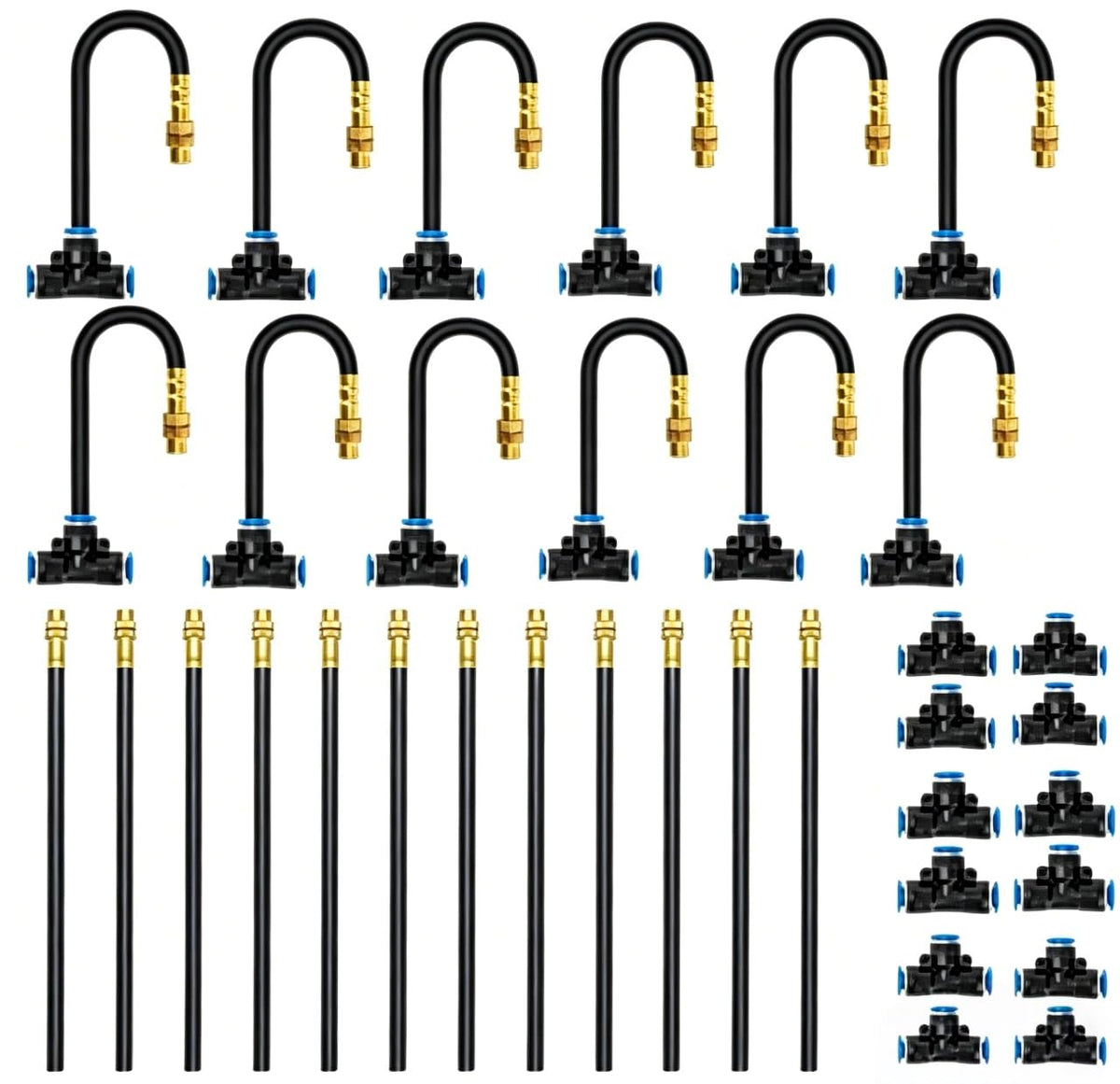 Drip Irrigation System 100FT 1/4", 2026-Upgrade Garden Sprinkler Kit with 16PCS 360° Adjustable Copper Nozzles, Automatic Misting Watering System for Raised Beds, Greenhouse, Lawn, Patio, Yard