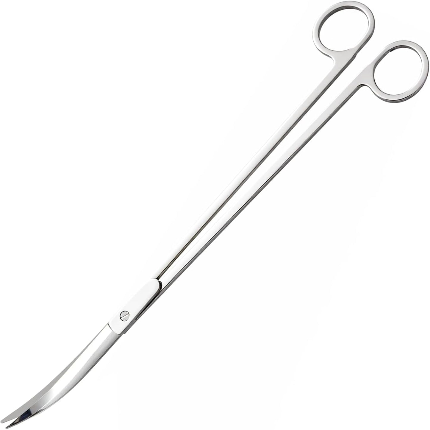 12" Stainless Steel Aquarium Scissors, Curved Long Aquatic Plant Trimming Scissors for Aquascaping, Fish Tank & Terrarium Maintenance in Fresh & Salt Water (Silver)