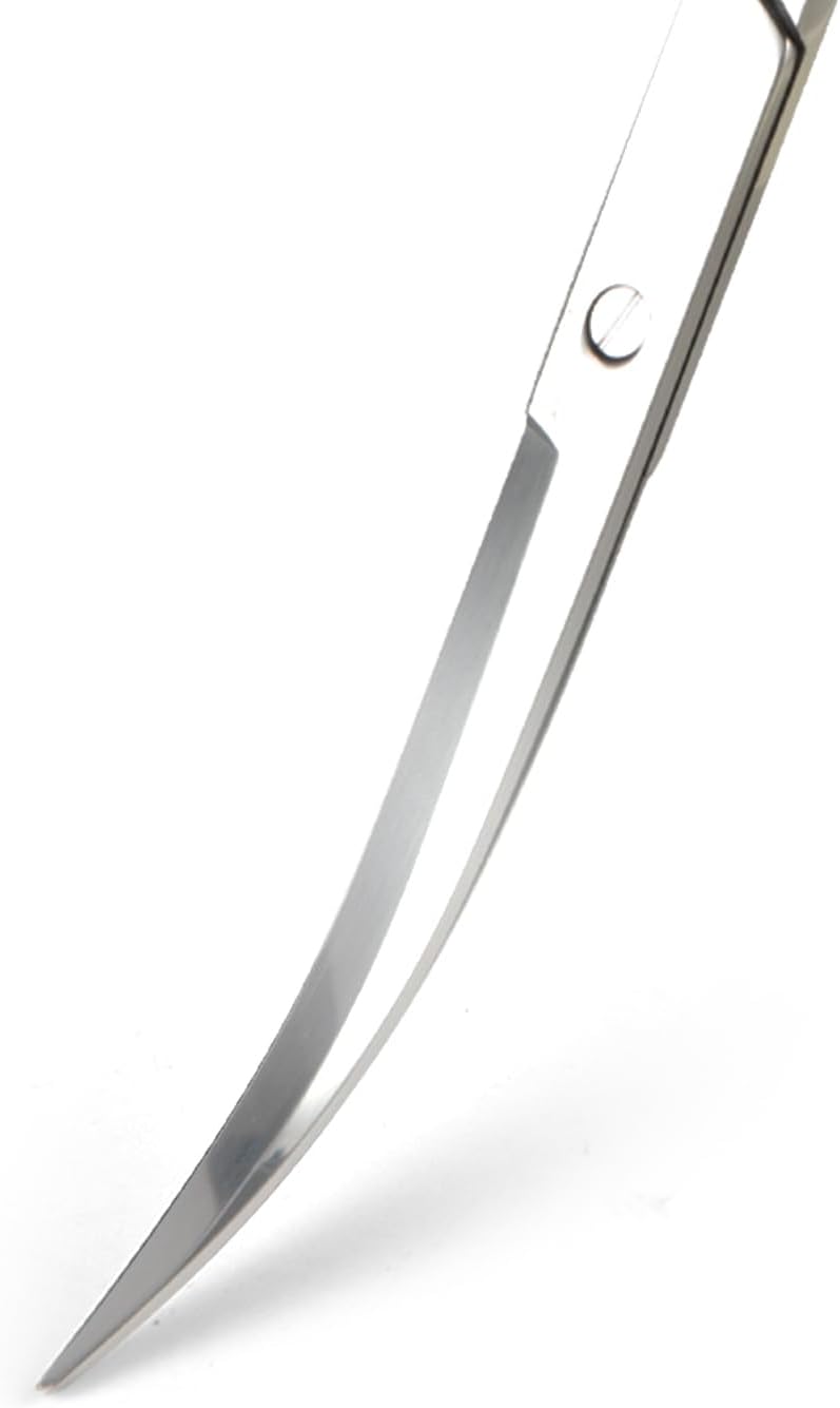 12" Stainless Steel Aquarium Scissors, Curved Long Aquatic Plant Trimming Scissors for Aquascaping, Fish Tank & Terrarium Maintenance in Fresh & Salt Water (Silver)