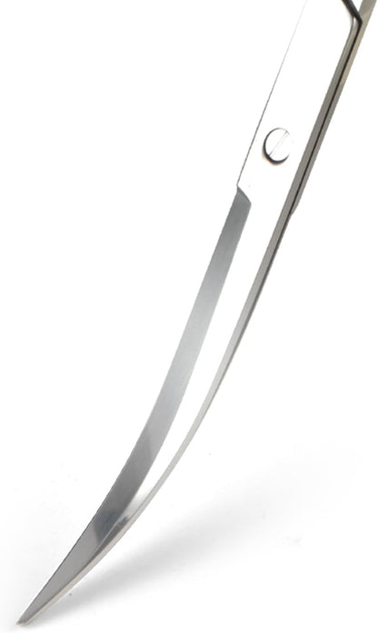 12" Stainless Steel Aquarium Scissors, Curved Long Aquatic Plant Trimming Scissors for Aquascaping, Fish Tank & Terrarium Maintenance in Fresh & Salt Water (Silver)