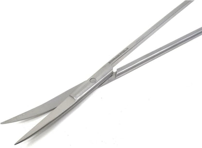 12" Stainless Steel Aquarium Scissors, Curved Long Aquatic Plant Trimming Scissors for Aquascaping, Fish Tank & Terrarium Maintenance in Fresh & Salt Water (Silver)