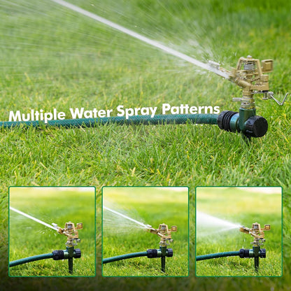 Heavy Duty All-Metal Impact Sprinkler Head on Sturdy Spike Base