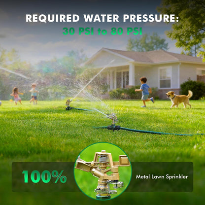 Heavy Duty All-Metal Impact Sprinkler Head on Sturdy Spike Base