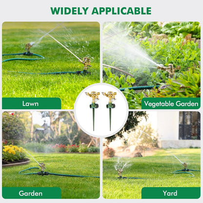 Heavy Duty All-Metal Impact Sprinkler Head on Sturdy Spike Base