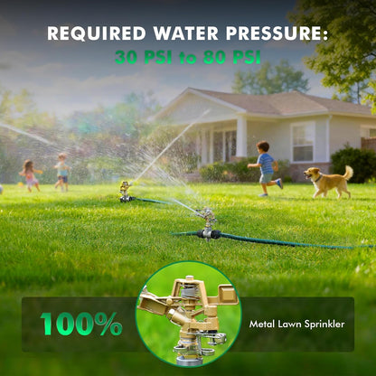 Heavy Duty All-Metal Impact Sprinkler Head on Sturdy Spike Base