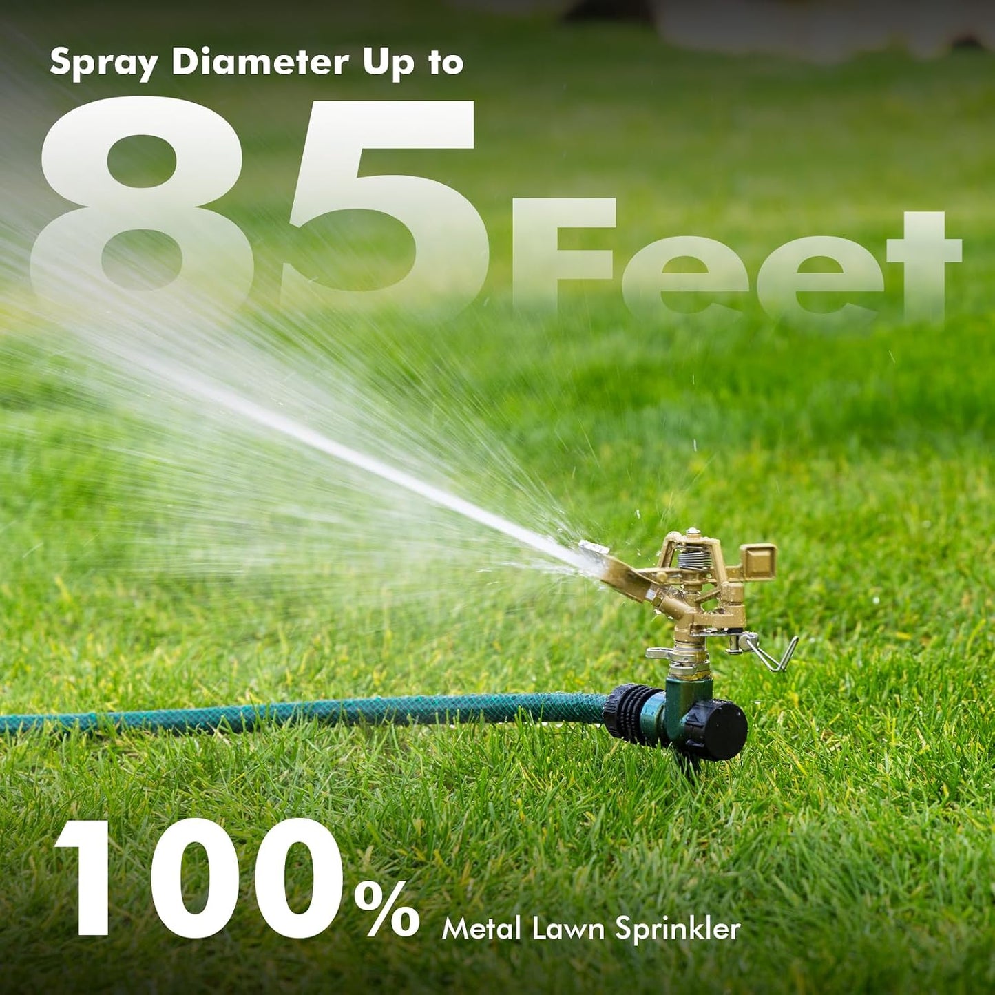Heavy Duty All-Metal Impact Sprinkler Head on Sturdy Spike Base