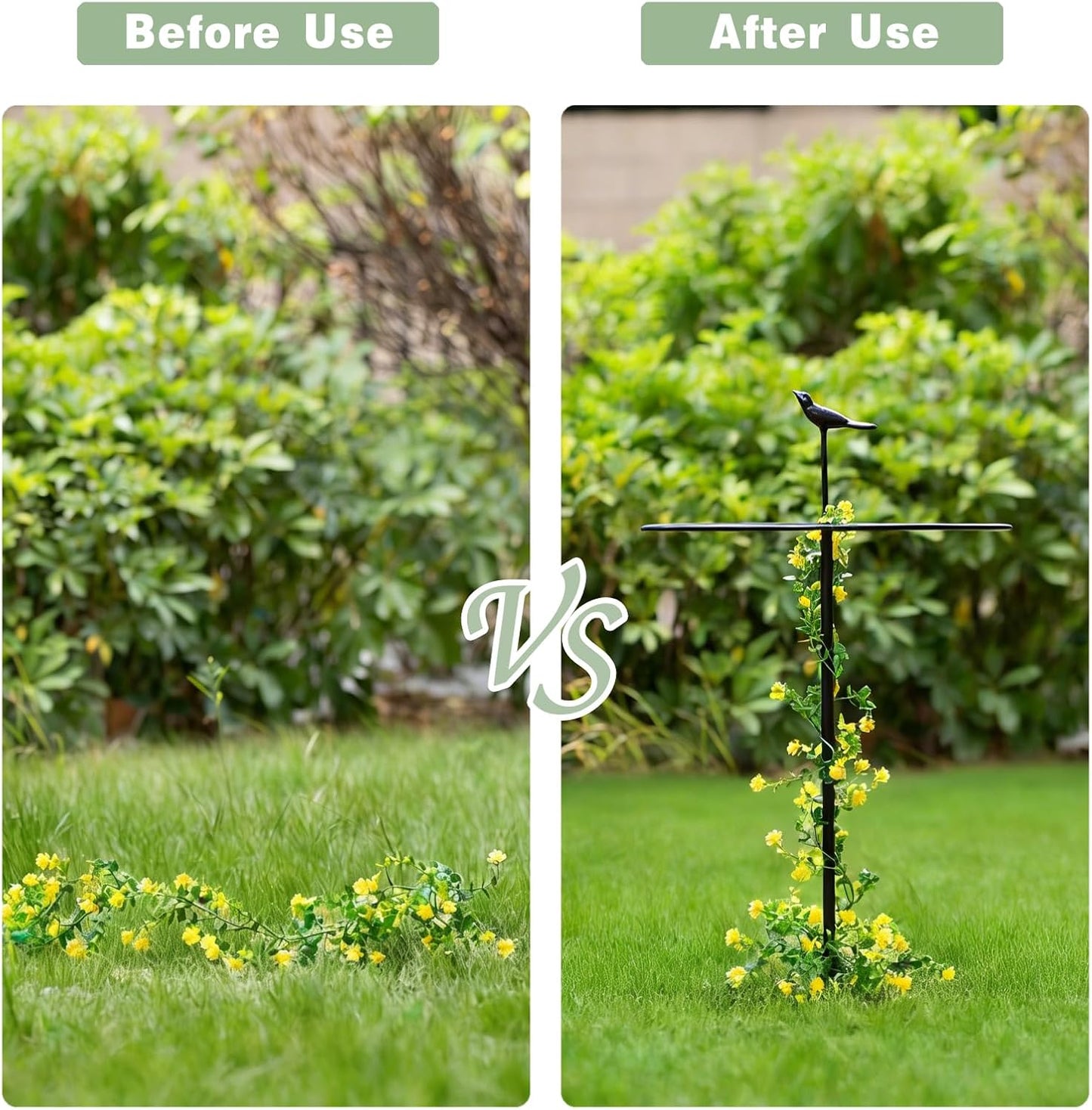 32" Metal Trellis for Climbing Plants - Decorative Garden Stakes