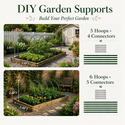Garden Netting Kit, 10x30FT Ultra Fine Garden Mesh Netting with 6 Sets Garden Hoops, Insect Netting for Garden Protection Plant Covers, Garden Netting for Raised Beds Plant Fruit Flowers Protection
