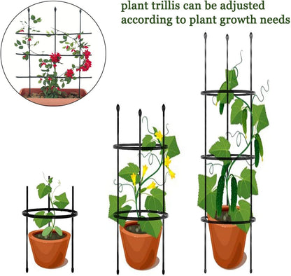 Garden Trellis,2 Pack Plant Trellis,2 in 1 Tomato Cages and Supports for Vines Crop,Plant Stake for Climbing Plants Indoor Outdoor,Plant Cage for Flower,Vegetable,Vines, Pot Trellis for Potted Plants