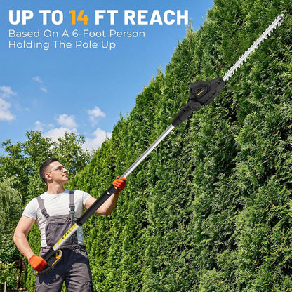 Pole Hedge Trimmer Cordless Compatible with Dewalt 20V MAX Battery