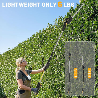 Pole Hedge Trimmer Cordless Compatible with Dewalt 20V MAX Battery