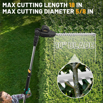 Pole Hedge Trimmer Cordless Compatible with Dewalt 20V MAX Battery