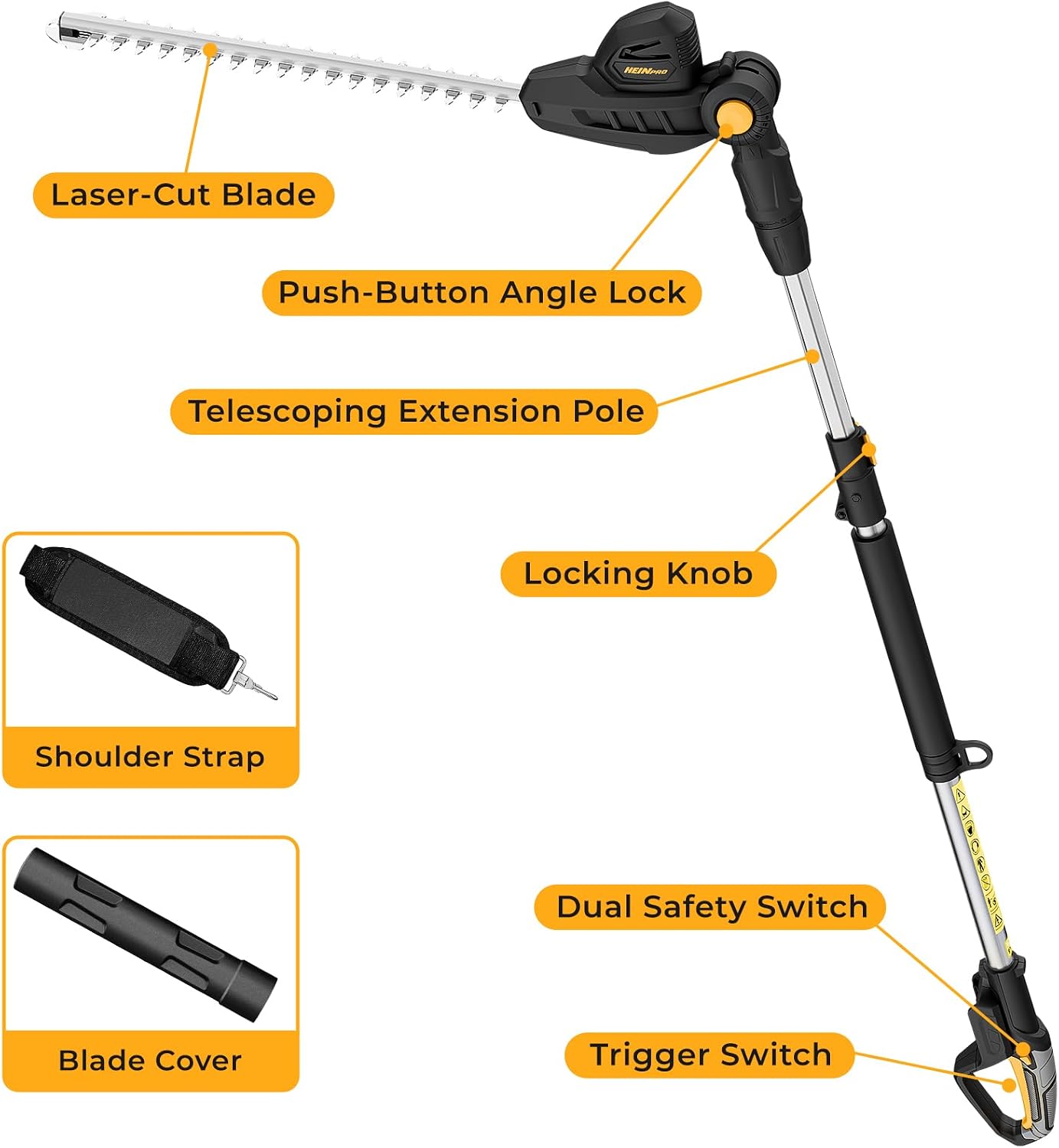 Pole Hedge Trimmer Cordless Compatible with Dewalt 20V MAX Battery