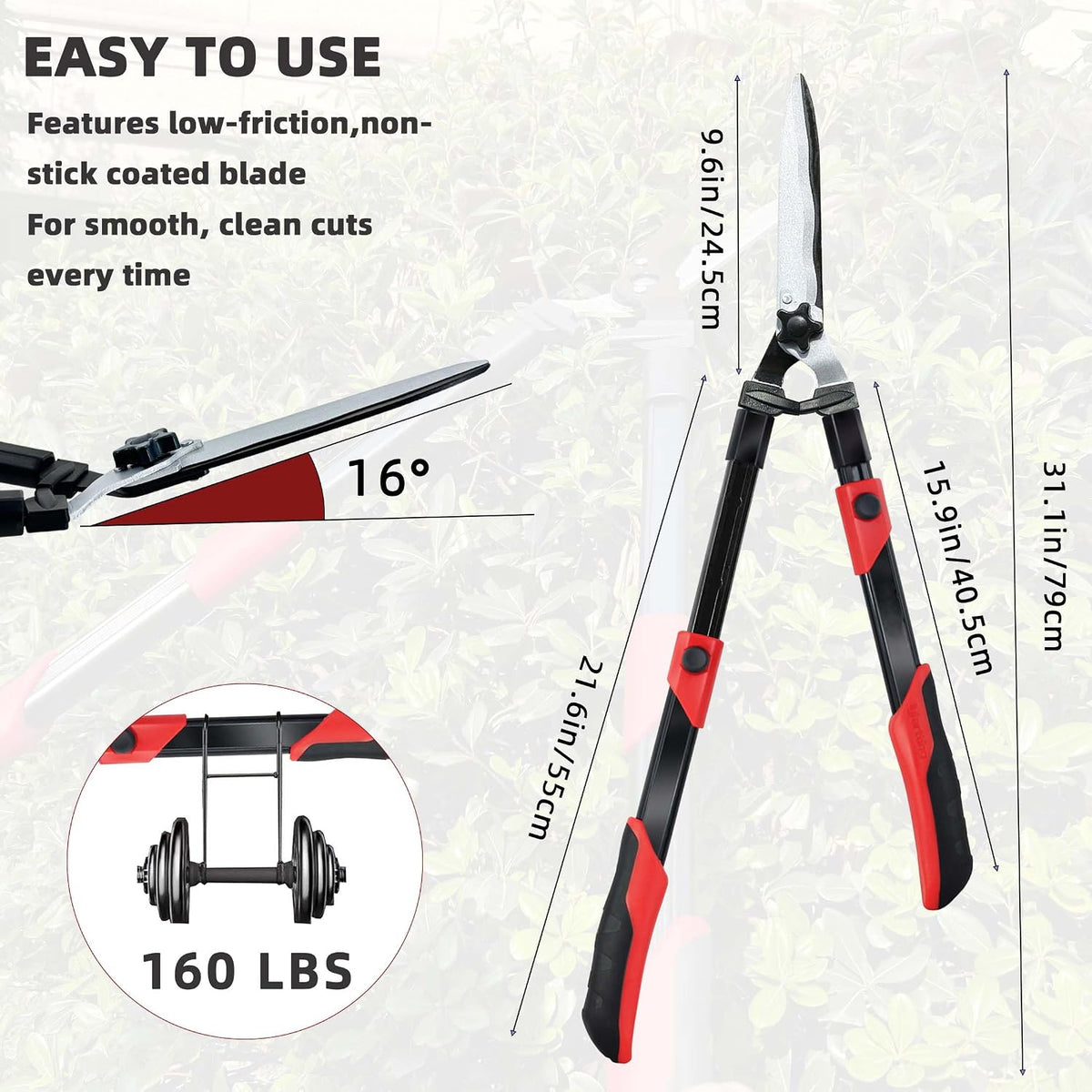 3-Piece Garden Tool Set, Loppers, Hedge Clippers and Garden Shears