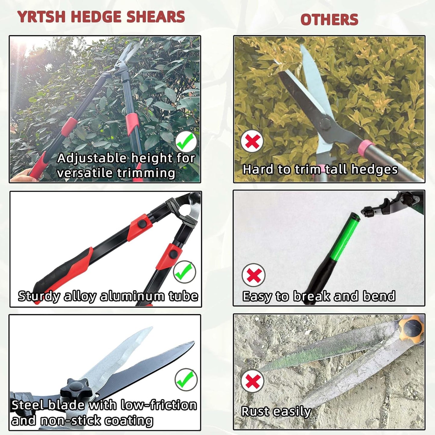 3-Piece Garden Tool Set, Loppers, Hedge Clippers and Garden Shears