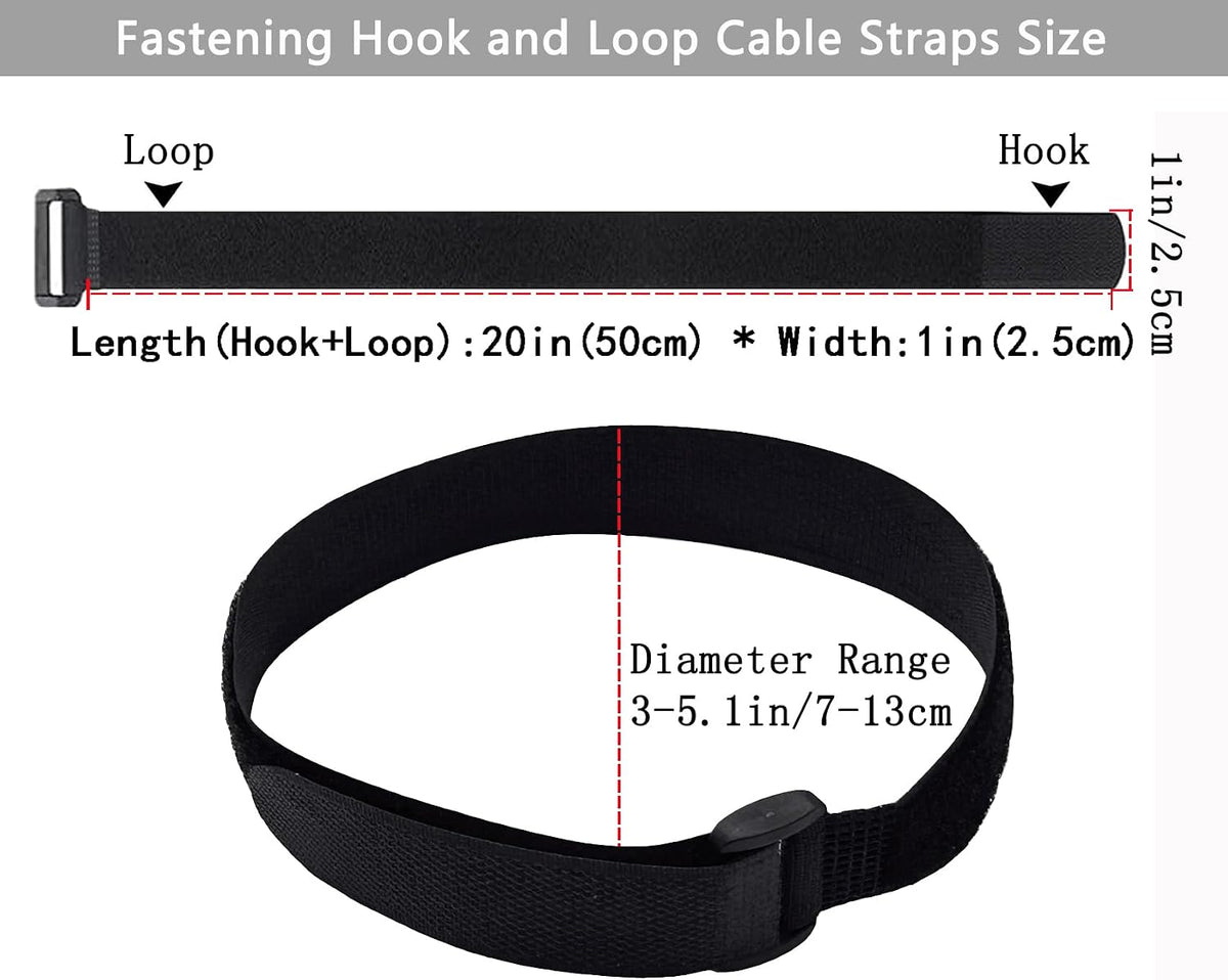 10 Pack(20x1 Inch) Reusable Fastening Cable Straps,Cinch Straps