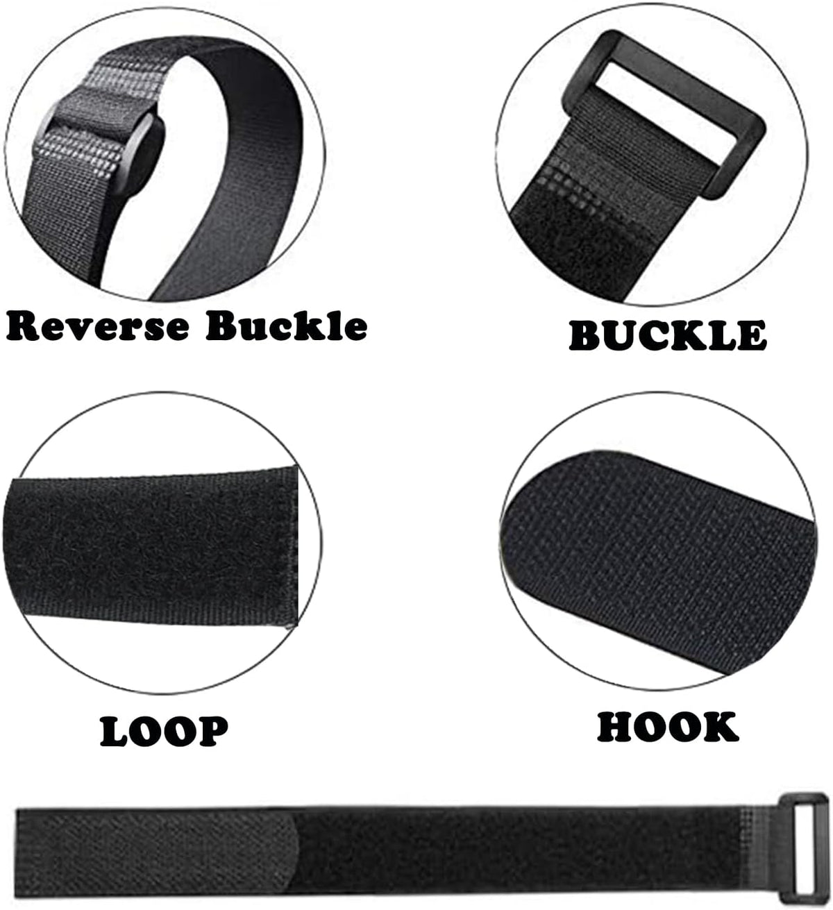 10 Pack(20x1 Inch) Reusable Fastening Cable Straps,Cinch Straps