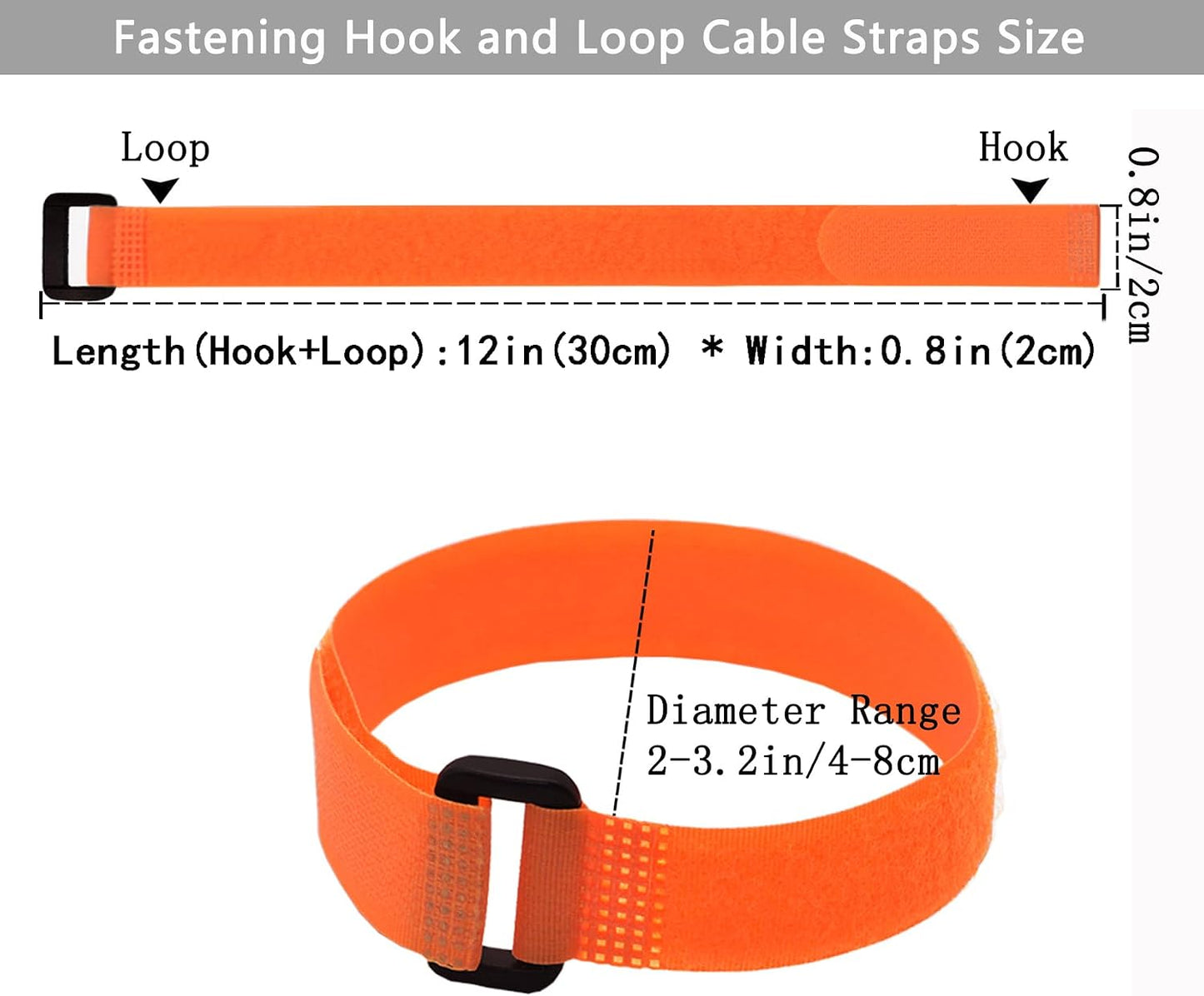 10 Pack(20x1 Inch) Reusable Fastening Cable Straps,Cinch Straps