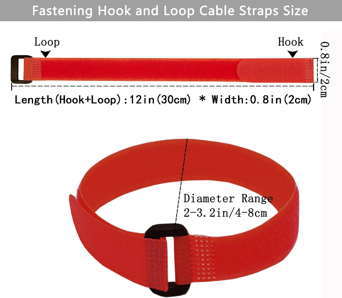 10 Pack(20x1 Inch) Reusable Fastening Cable Straps,Cinch Straps