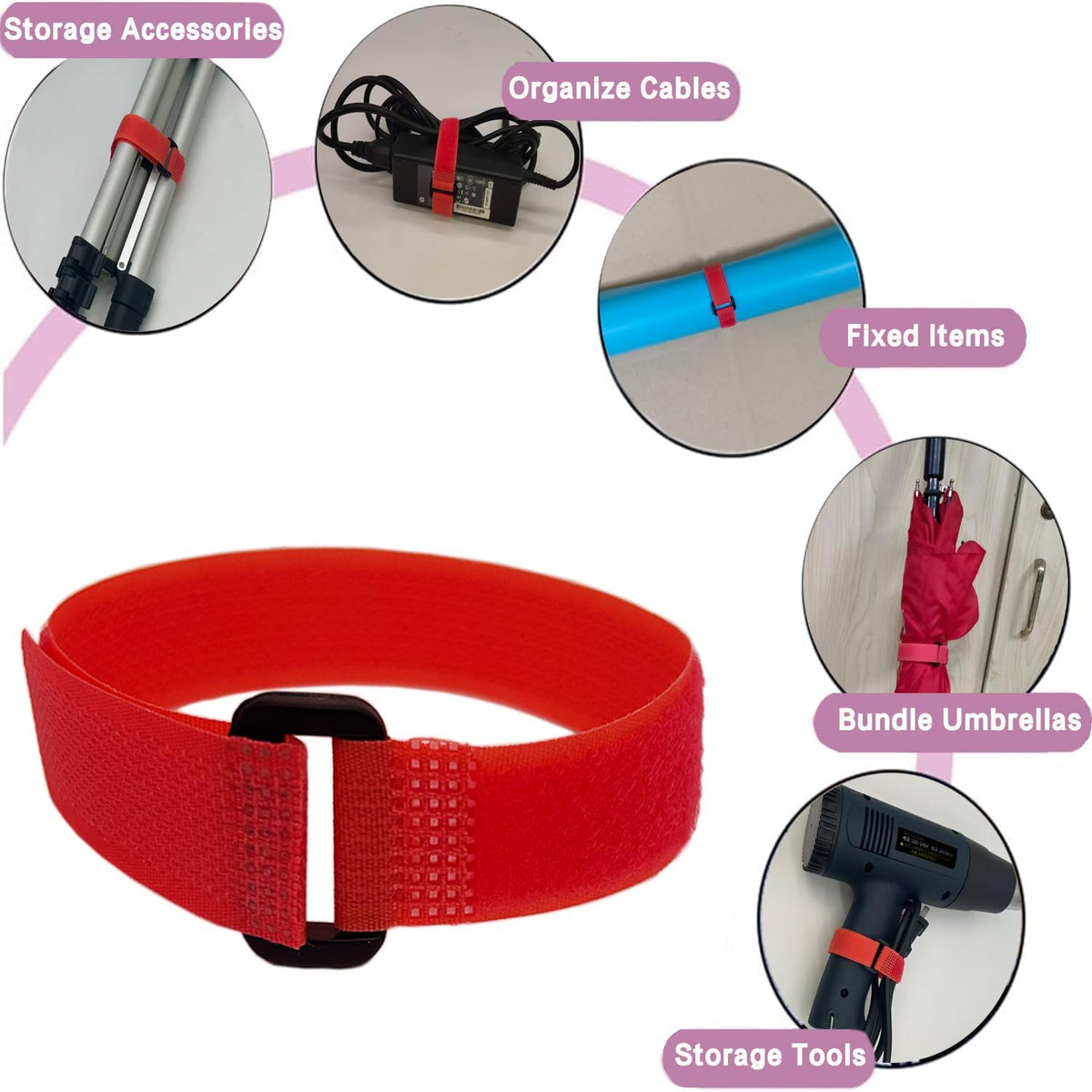 10 Pack(20x1 Inch) Reusable Fastening Cable Straps,Cinch Straps