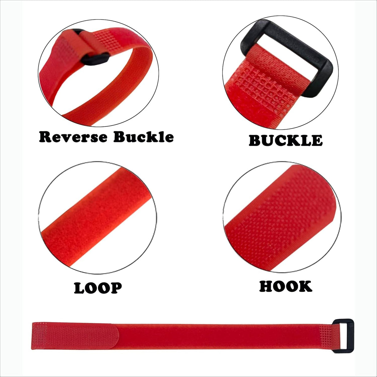 10 Pack(20x1 Inch) Reusable Fastening Cable Straps,Cinch Straps