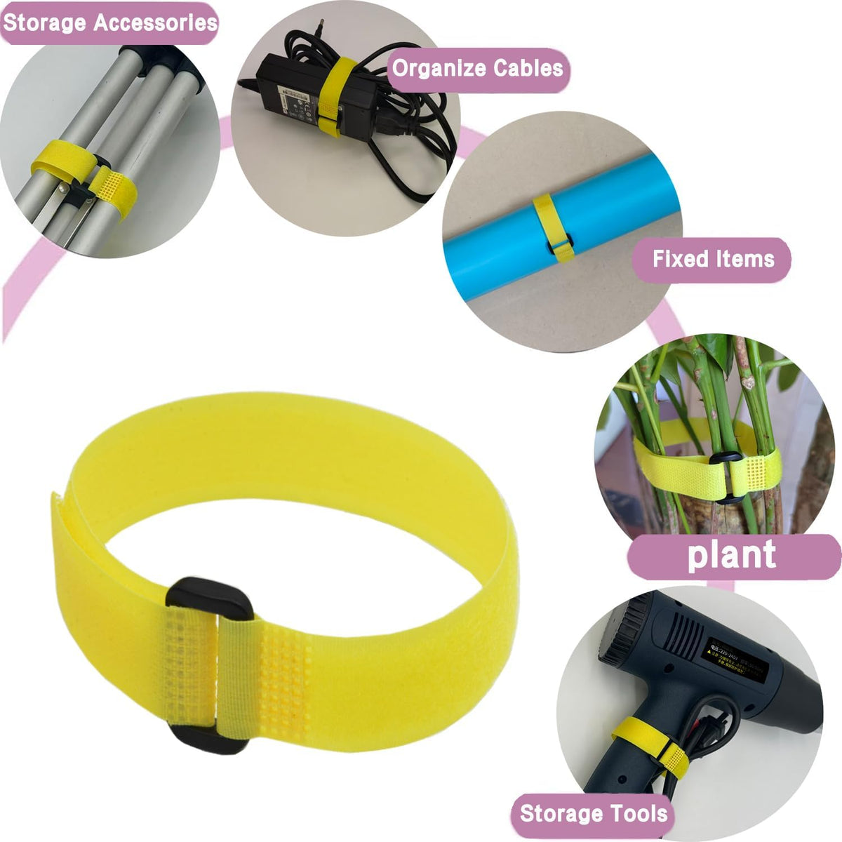10 Pack(20x1 Inch) Reusable Fastening Cable Straps,Cinch Straps