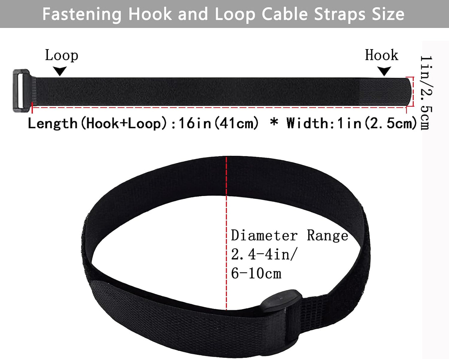 10 Pack(20x1 Inch) Reusable Fastening Cable Straps,Cinch Straps