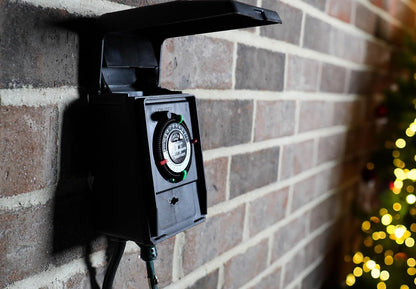 HB11K Heavy-Duty Outdoor Plug-in Timer – 2 ON/2 Off Settings, 30-Min Minimum Intervals, Weatherproof Flip Cover, 15A/1800W, 1 HP Rated, 13" Cord – Ideal for Pool Pumps, Lights, Decorations