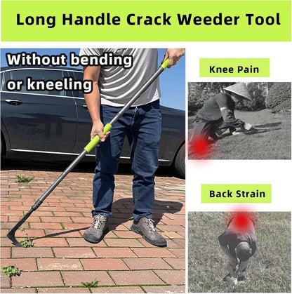 Crack Weeder, 48" Long Handle Crevice Weeding Tool with Soft Grip