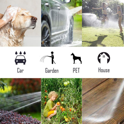 Garden Hose Spray Nozzle - 10 Adjustable Patterns Metal High Pressure Hose Nozzle with Thumb Control Design, Hose Sprayer for Garden & Lawns Watering, Cleaning, Pets & Car Washing