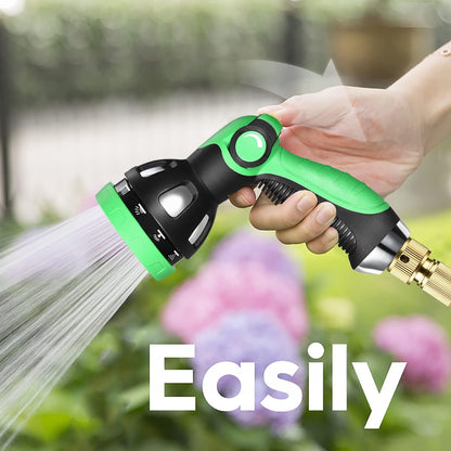 Garden Hose Spray Nozzle - 10 Adjustable Patterns Metal High Pressure Hose Nozzle with Thumb Control Design, Hose Sprayer for Garden & Lawns Watering, Cleaning, Pets & Car Washing