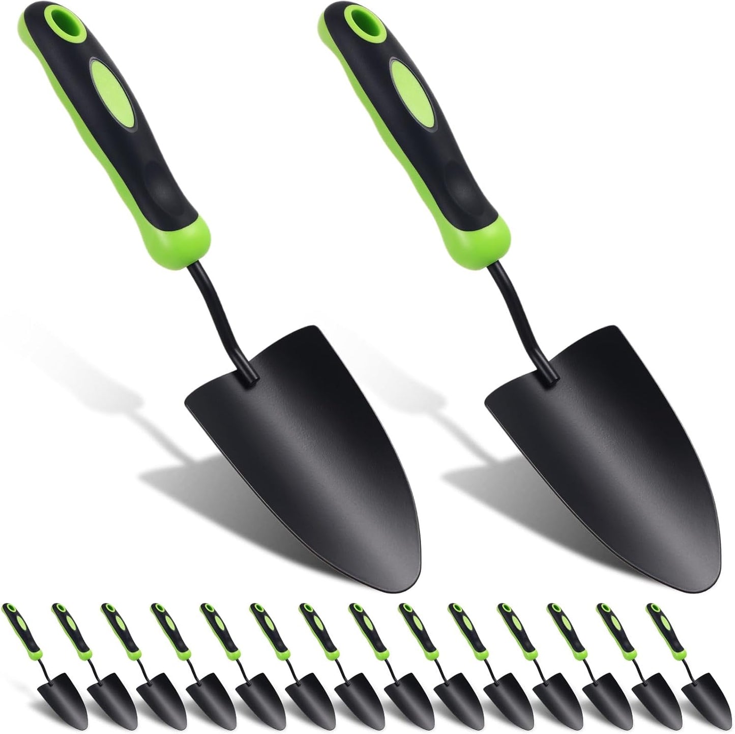 Product Image Garden Shovel Aluminum Alloy Heavy Duty Trowel Garden Tool Small Shovels for Digging Metal Hand Trowel Spade with Soft TPR Handle for Lawn Yard Farm Home Shop Planting(12 Pcs)