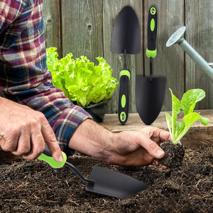 Product Image Garden Shovel Aluminum Alloy Heavy Duty Trowel Garden Tool Small Shovels for Digging Metal Hand Trowel Spade with Soft TPR Handle for Lawn Yard Farm Home Shop Planting(12 Pcs)