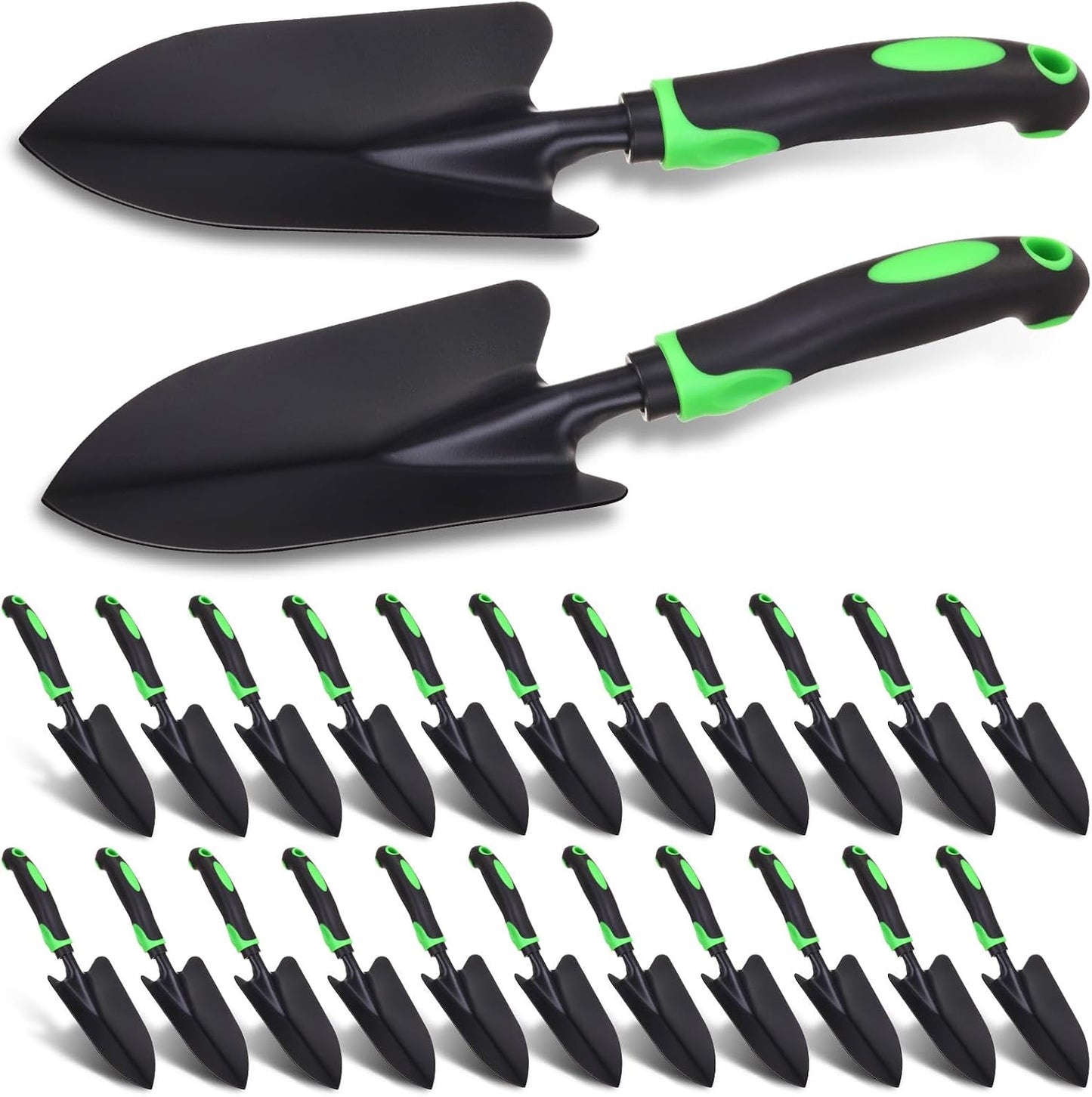Product Image Garden Shovel Aluminum Alloy Heavy Duty Trowel Garden Tool Small Shovels for Digging Metal Hand Trowel Spade with Soft TPR Handle for Lawn Yard Farm Home Shop Planting(12 Pcs)