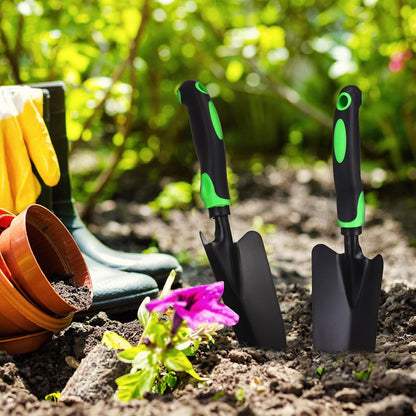 Product Image Garden Shovel Aluminum Alloy Heavy Duty Trowel Garden Tool Small Shovels for Digging Metal Hand Trowel Spade with Soft TPR Handle for Lawn Yard Farm Home Shop Planting(12 Pcs)