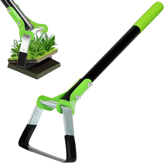 Action Stirrup Hoe Garden Tool, 17.5-Inch Long, with Ergonomic Handle – Rust Resistant Heavy Duty Steel Loop Hoe for Weeding, Planting, Sowing Seeds, Making Furrows & Soil Cultivation