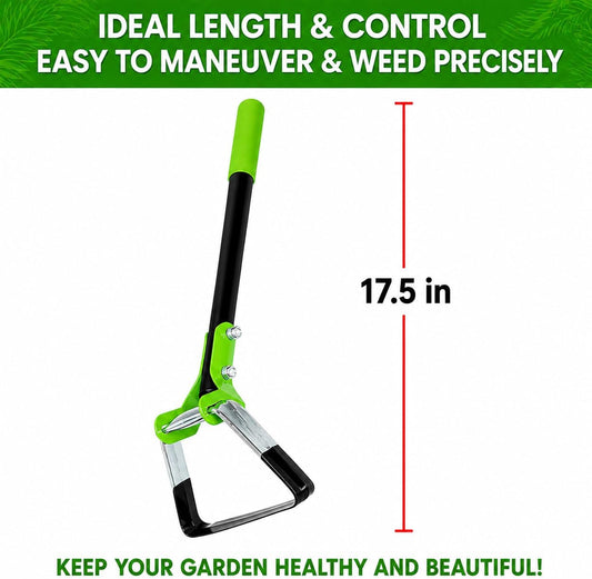 Action Stirrup Hoe Garden Tool, 17.5-Inch Long, with Ergonomic Handle – Rust Resistant Heavy Duty Steel Loop Hoe for Weeding, Planting, Sowing Seeds, Making Furrows & Soil Cultivation
