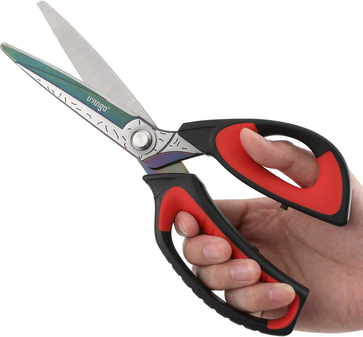 10" Heavy Duty Multipurpose Shears for Shop & Garden (Red/Black)