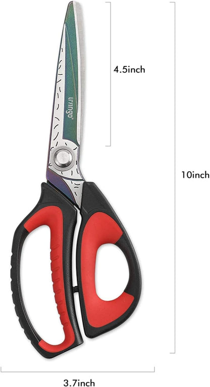 10" Heavy Duty Multipurpose Shears for Shop & Garden (Red/Black)