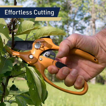 Bypass Pruning Shears for Gardening - 8” Heavy Duty Garden Shears - Spring-Loaded Snap Catch and Ergonomic Grips - Ultra Sharp Rust Resistant Trimming Scissors - Gardening Tools