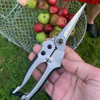 Bypass Pruning Shears for Gardening - 8” Heavy Duty Garden Shears - Spring-Loaded Snap Catch and Ergonomic Grips - Ultra Sharp Rust Resistant Trimming Scissors - Gardening Tools